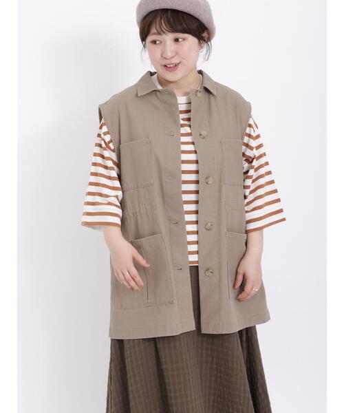Samansa Mos2（サマンサ モスモス）の「ミリタリーベスト（ベスト・レディース・カーキ/ベージュ・F）」の4枚目の写真