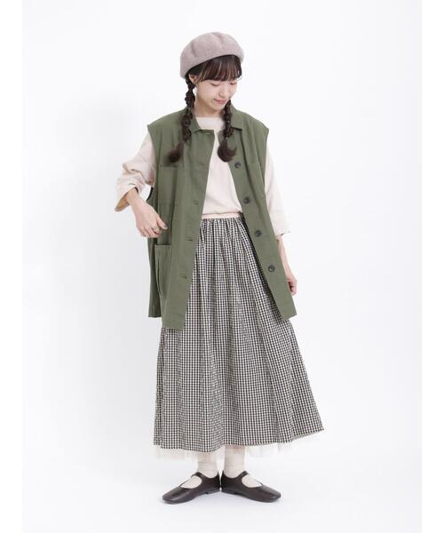 Samansa Mos2（サマンサ モスモス）の「ミリタリーベスト（ベスト・レディース・カーキ/ベージュ・F）」の7枚目の写真