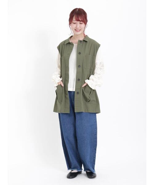 Samansa Mos2（サマンサ モスモス）の「ミリタリーベスト（ベスト・レディース・カーキ/ベージュ・F）」の9枚目の写真