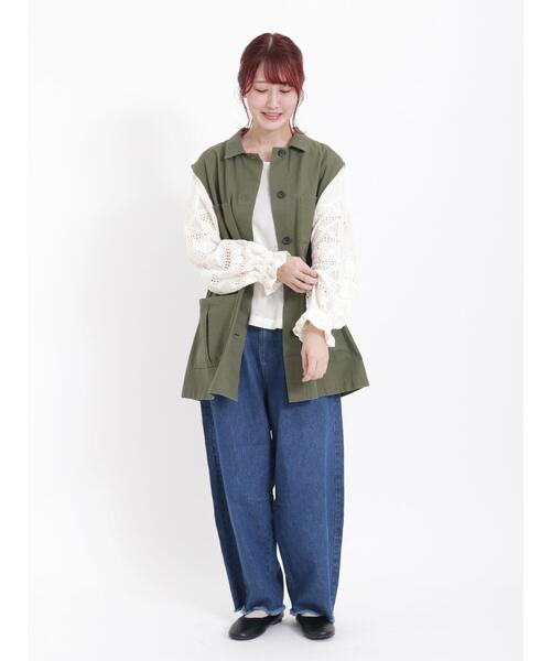 Samansa Mos2（サマンサ モスモス）の「ミリタリーベスト（ベスト・レディース・カーキ/ベージュ・F）」の10枚目の写真