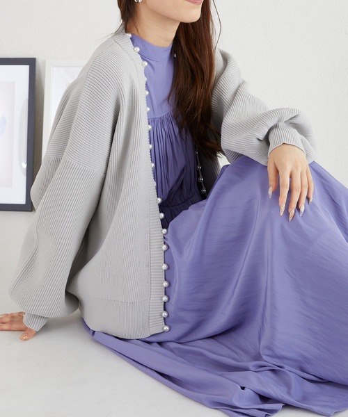 acro（アクロ）の「パールニットカーディガン/AC3312（カーディガン/ボレロ・レディース・イエロー/ベージュ/グレー/ブルー/ブラック/アイボリー・ﾌﾘ-）」の19枚目の写真