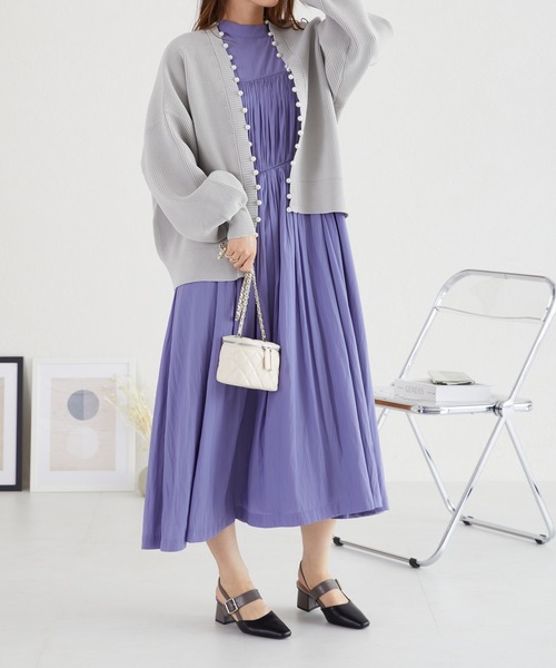 acro（アクロ）の「パールニットカーディガン/AC3312（カーディガン/ボレロ・レディース・イエロー/ベージュ/グレー/ブルー/ブラック/アイボリー・ﾌﾘ-）」の21枚目の写真