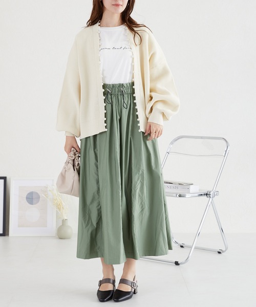 acro（アクロ）の「パールニットカーディガン/AC3312（カーディガン/ボレロ・レディース・イエロー/ベージュ/グレー/ブルー/ブラック/アイボリー・ﾌﾘ-）」の11枚目の写真