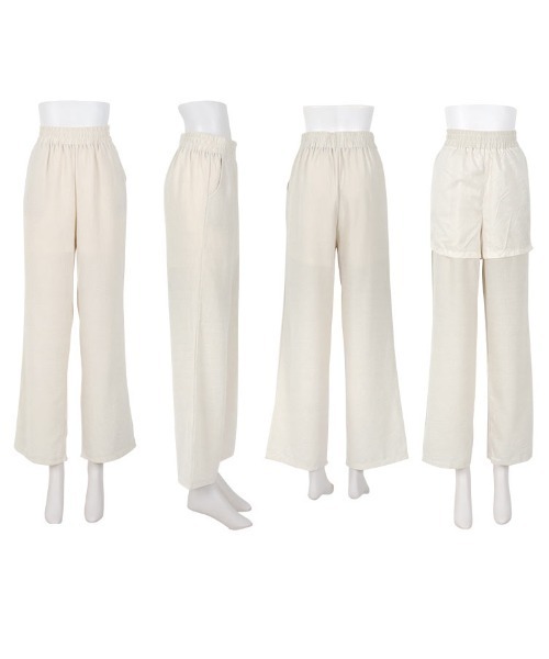 KOBE LETTUCE（コウベレタス）の「リネン風ノースリーブセットアップ（セットアップ・レディース・ブラック/ベージュ・M）」の8枚目の写真