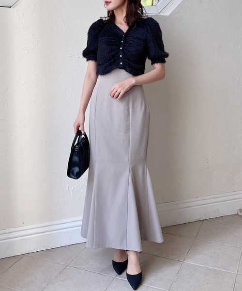 MIIA（ミーア）の「ふわふわシャーリングカーディガン（カーディガン/ボレロ・レディース・ブラック/ベージュ/オフホワイト・FREE）」の12枚目の写真