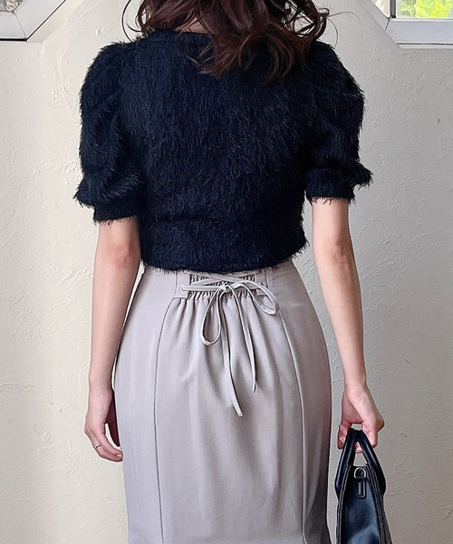 MIIA（ミーア）の「ふわふわシャーリングカーディガン（カーディガン/ボレロ・レディース・ブラック/ベージュ/オフホワイト・FREE）」の14枚目の写真