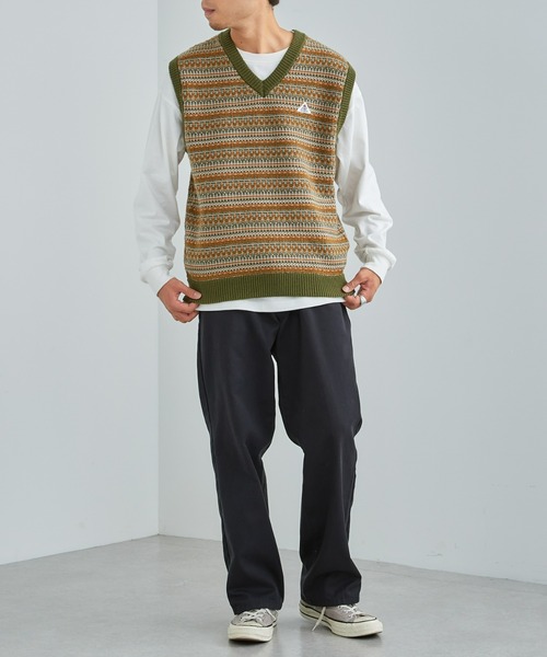 GEVACO（ゲバコ）の「【GEVACO】ジャガードニットベスト（ベスト・メンズ・ネイビー/ホワイト/カーキ・LARGE）」の21枚目の写真