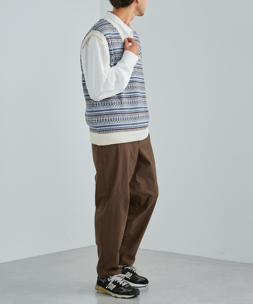 GEVACO（ゲバコ）の「【GEVACO】ジャガードニットベスト（ベスト・メンズ・ネイビー/ホワイト/カーキ・LARGE）」の14枚目の写真