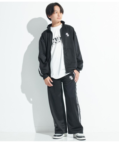 ANAP GｉRL（アナップガール）の「R+S吸水速乾付きラインジャージパンツ（その他パンツ・キッズ・ブラック/ライトブルー・S/M/XS）」の6枚目の写真