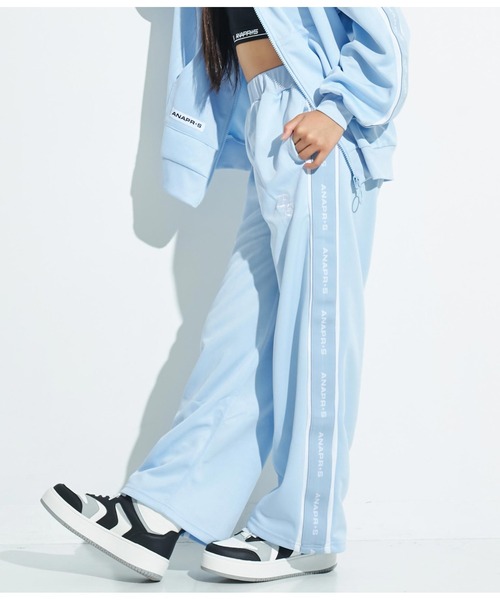 ANAP GｉRL（アナップガール）の「R+S吸水速乾付きラインジャージパンツ（その他パンツ・キッズ・ブラック/ライトブルー・S/M/XS）」の9枚目の写真