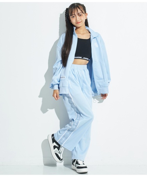 ANAP GｉRL（アナップガール）の「R+S吸水速乾付きラインジャージパンツ（その他パンツ・キッズ・ブラック/ライトブルー・S/M/XS）」の10枚目の写真