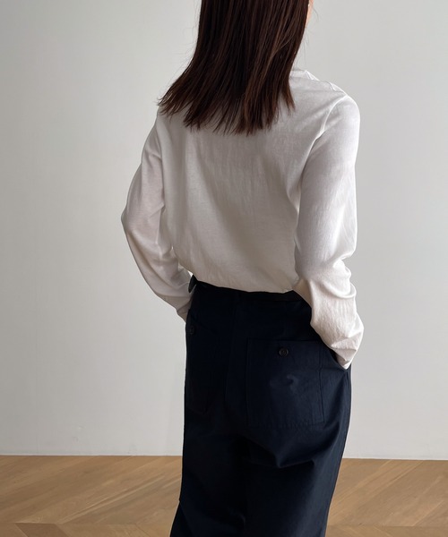 CANAL JEAN（キャナルジーン）の「El mar　BASICコットンロングTシャツ（Tシャツ/カットソー・レディース・ホワイト・ONE SIZE）」の3枚目の写真