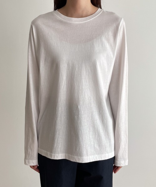 CANAL JEAN（キャナルジーン）の「El mar　BASICコットンロングTシャツ（Tシャツ/カットソー・レディース・ホワイト・ONE SIZE）」の6枚目の写真