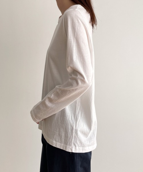 CANAL JEAN（キャナルジーン）の「El mar　BASICコットンロングTシャツ（Tシャツ/カットソー・レディース・ホワイト・ONE SIZE）」の7枚目の写真