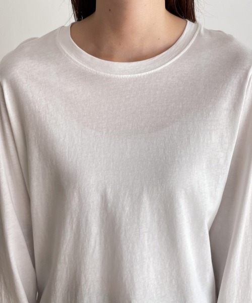 CANAL JEAN（キャナルジーン）の「El mar　BASICコットンロングTシャツ（Tシャツ/カットソー・レディース・ホワイト・ONE SIZE）」の9枚目の写真