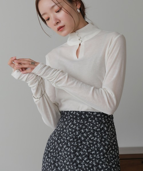 Bab（バブ）の「前後2WAYプチハイカットソー（Tシャツ/カットソー・レディース・ブルー/ブラック/オフホワイト/ブラウン/ライトグリーン・FREE）」の6枚目の写真