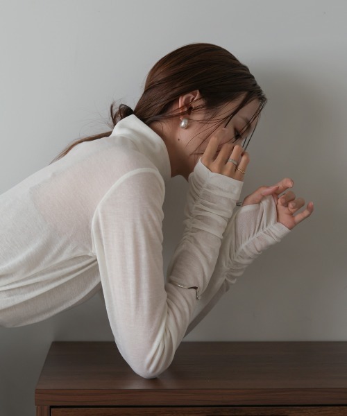 Bab（バブ）の「前後2WAYプチハイカットソー（Tシャツ/カットソー・レディース・ブルー/ブラック/オフホワイト/ブラウン/ライトグリーン・FREE）」の9枚目の写真