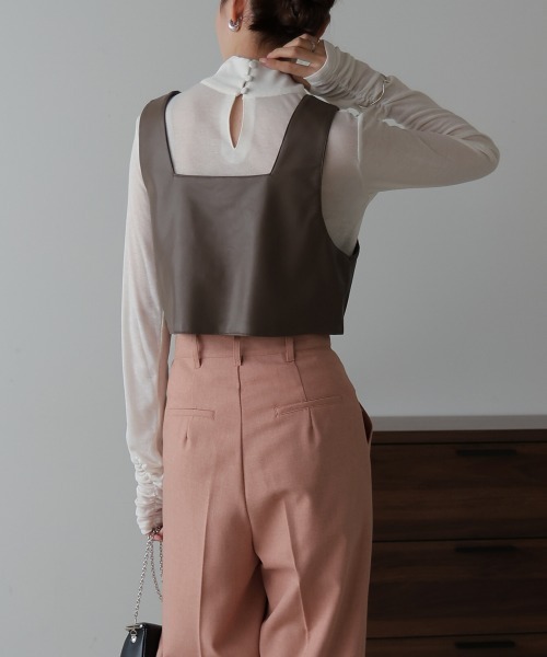 Bab（バブ）の「前後2WAYプチハイカットソー（Tシャツ/カットソー・レディース・ブルー/ブラック/オフホワイト/ブラウン/ライトグリーン・FREE）」の11枚目の写真