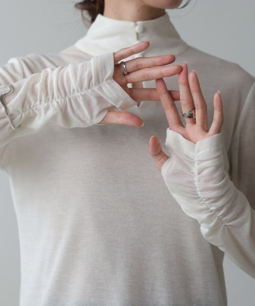 Bab（バブ）の「前後2WAYプチハイカットソー（Tシャツ/カットソー・レディース・ブルー/ブラック/オフホワイト/ブラウン/ライトグリーン・FREE）」の13枚目の写真