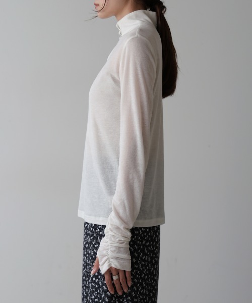 Bab（バブ）の「前後2WAYプチハイカットソー（Tシャツ/カットソー・レディース・ブルー/ブラック/オフホワイト/ブラウン/ライトグリーン・FREE）」の14枚目の写真