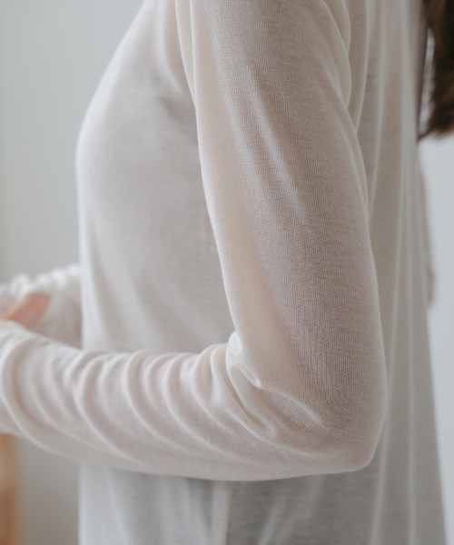 Bab（バブ）の「前後2WAYプチハイカットソー（Tシャツ/カットソー・レディース・ブルー/ブラック/オフホワイト/ブラウン/ライトグリーン・FREE）」の15枚目の写真