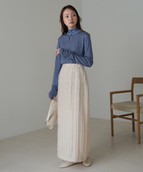 Bab（バブ）の「前後2WAYプチハイカットソー（Tシャツ/カットソー・レディース・ブルー/ブラック/オフホワイト/ブラウン/ライトグリーン・FREE）」の22枚目の写真