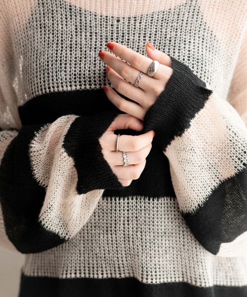 WEGO（ウィゴー）の「WEGO/ボーダーメッシュビッグプルオーバー（ニット/セーター・レディース・オレンジ/ブルー/ブラック系その他5・FREE）」の19枚目の写真