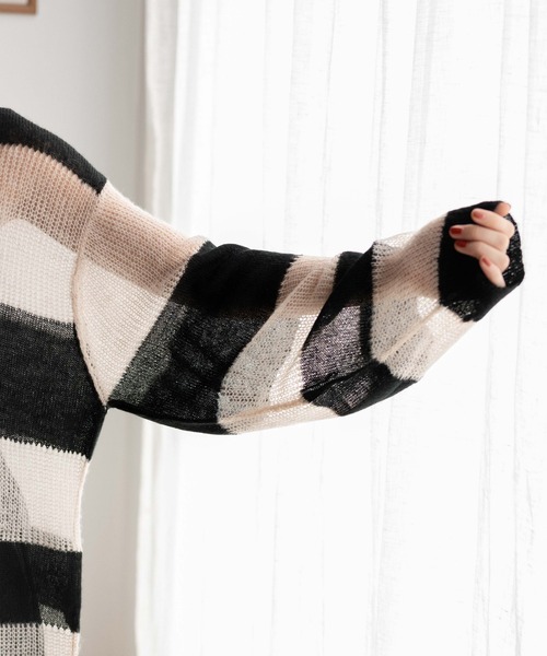 WEGO（ウィゴー）の「WEGO/ボーダーメッシュビッグプルオーバー（ニット/セーター・レディース・オレンジ/ブルー/ブラック系その他5・FREE）」の12枚目の写真