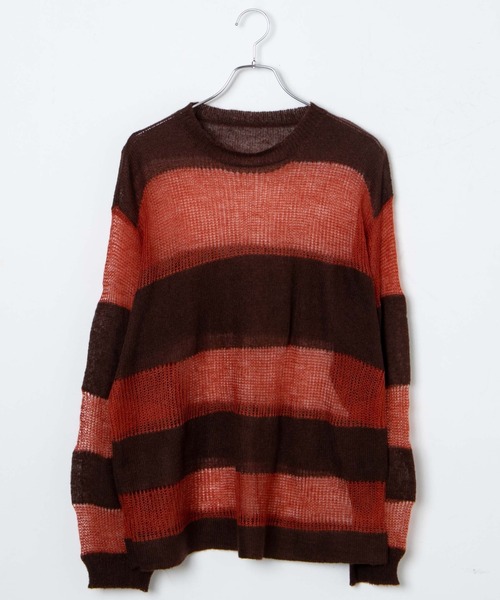 WEGO（ウィゴー）の「WEGO/ボーダーメッシュビッグプルオーバー（ニット/セーター・レディース・オレンジ/ブルー/ブラック系その他5・FREE）」の7枚目の写真