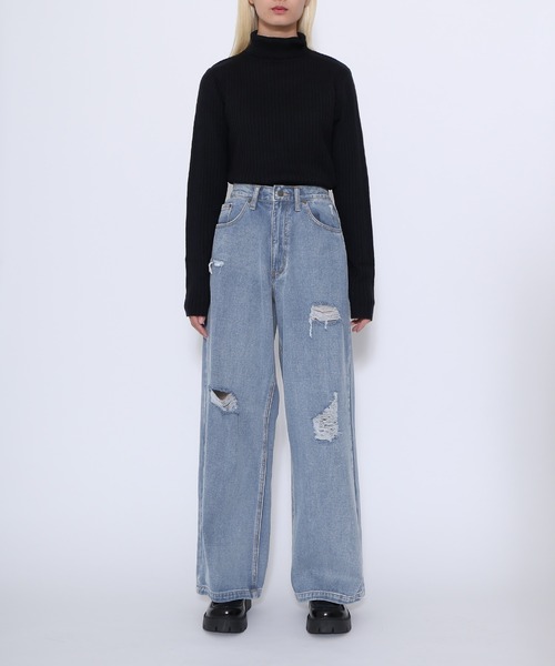 PUNYUS（プニュズ）の「タートルネックニット（ニット/セーター・レディース・ブラック/レッド/オフホワイト・3/2/4/1）」の13枚目の写真