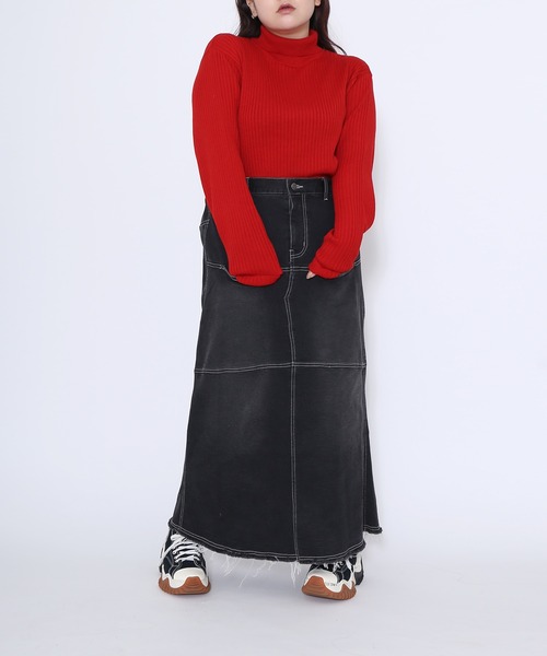 PUNYUS（プニュズ）の「タートルネックニット（ニット/セーター・レディース・ブラック/レッド/オフホワイト・3/2/4/1）」の17枚目の写真