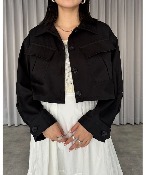 セール】ツイルクロップドシャツジャケット（シャツ/ブラウス