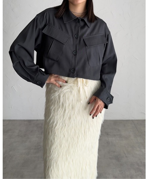 ツイルクロップドシャツジャケット（シャツ/ブラウス）｜leimn