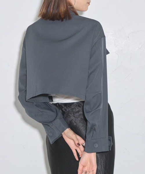 ツイルクロップドシャツジャケット（シャツ/ブラウス）｜leimn
