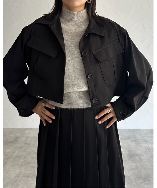 ツイルクロップドシャツジャケット（シャツ/ブラウス）｜leimn