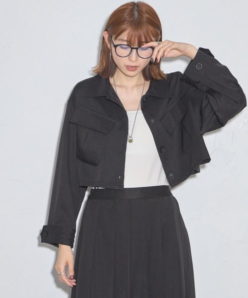 ツイルクロップドシャツジャケット（シャツ/ブラウス）｜leimn