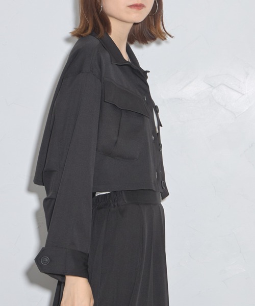ツイルクロップドシャツジャケット（シャツ/ブラウス）｜leimn