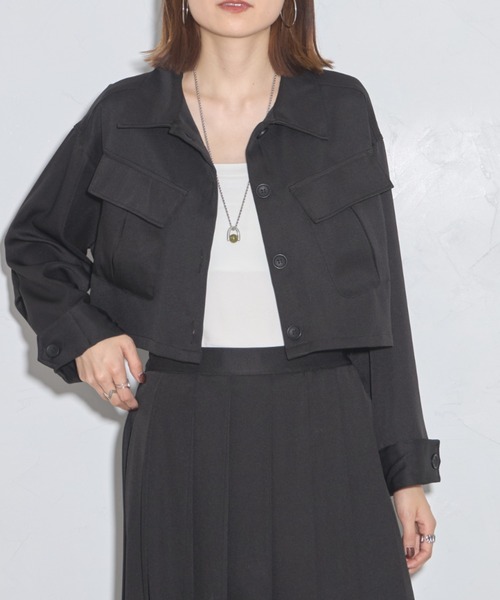 ツイルクロップドシャツジャケット（シャツ/ブラウス）｜leimn