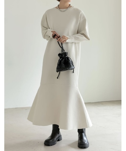 Re:EDIT（リエディ）の「[低身長サイズ有]ミラノリブ袖パールスポンジ  