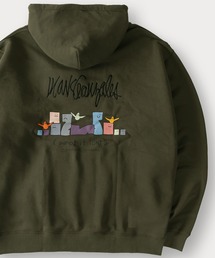 【(What it isNt) ART BY MARK GONZALES/ワットイズイズント マークゴンザレス】コミカルデザインバックプリントフーディー/プルパーカー/ビッグシルエット/裏起毛