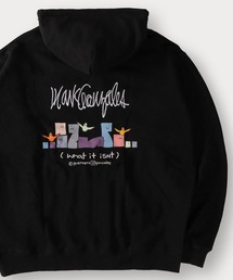 【(What it isNt) ART BY MARK GONZALES/ワットイズイズント マークゴンザレス】コミカルデザインバックプリントフーディー/プルパーカー/ビッグシルエット/裏起毛