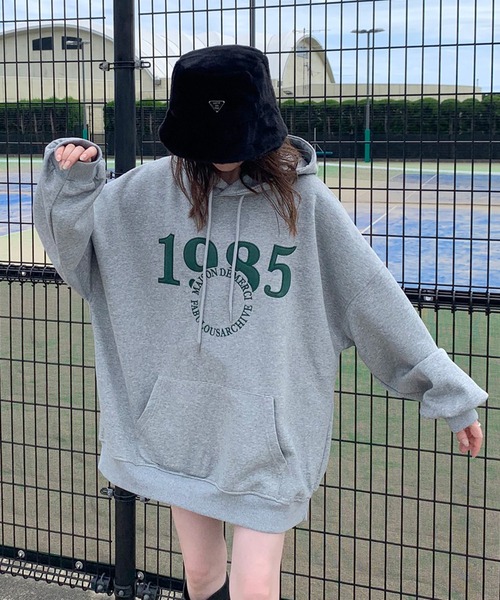 non-hedge（ノンヘッジ）の「サークルロゴ刺繍ビッグパーカー（パーカー・レディース・オートミール/ブラック/ピンク/グレー・FREE）」の6枚目の写真