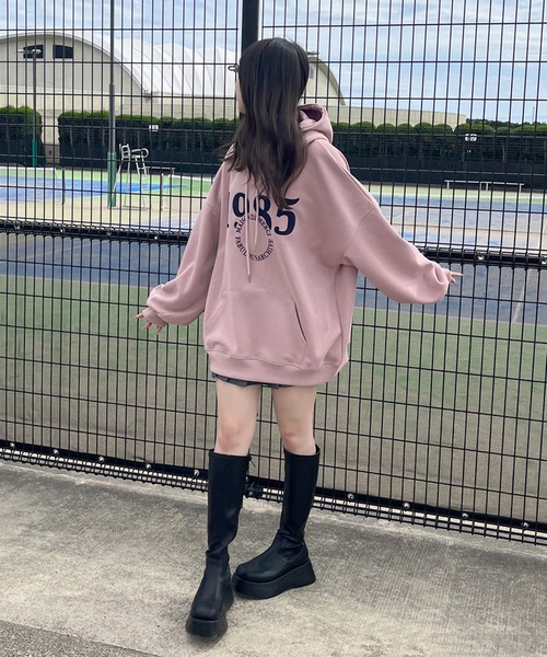 non-hedge（ノンヘッジ）の「サークルロゴ刺繍ビッグパーカー（パーカー・レディース・オートミール/ブラック/ピンク/グレー・FREE）」の8枚目の写真