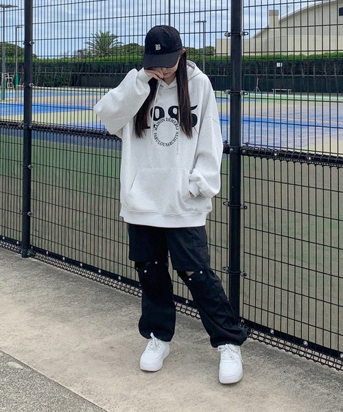 non-hedge（ノンヘッジ）の「サークルロゴ刺繍ビッグパーカー（パーカー・レディース・オートミール/ブラック/ピンク/グレー・FREE）」の10枚目の写真