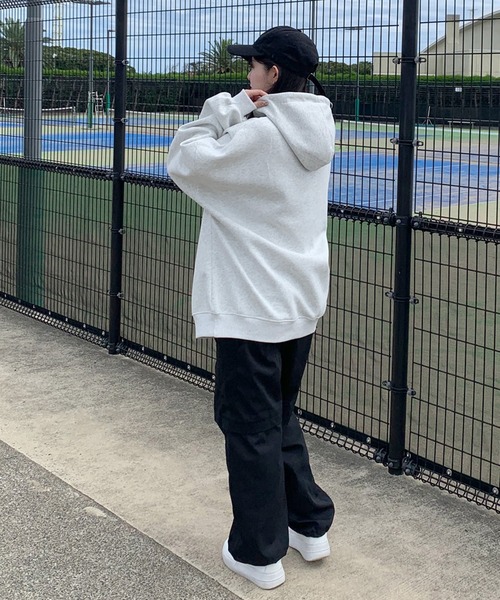 non-hedge（ノンヘッジ）の「サークルロゴ刺繍ビッグパーカー（パーカー・レディース・オートミール/ブラック/ピンク/グレー・FREE）」の11枚目の写真