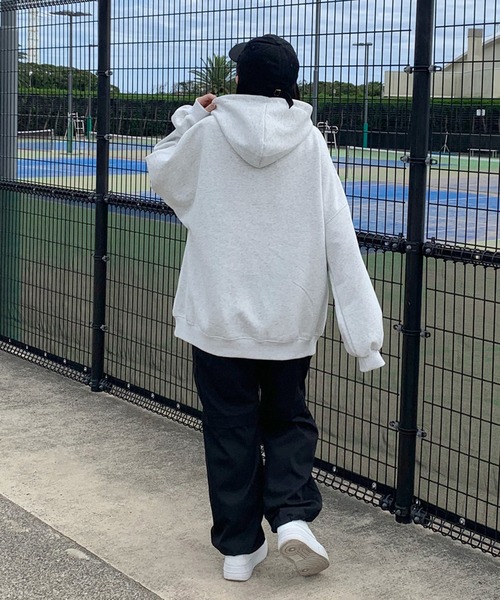 non-hedge（ノンヘッジ）の「サークルロゴ刺繍ビッグパーカー（パーカー・レディース・オートミール/ブラック/ピンク/グレー・FREE）」の12枚目の写真