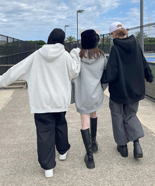 non-hedge（ノンヘッジ）の「サークルロゴ刺繍ビッグパーカー（パーカー・レディース・オートミール/ブラック/ピンク/グレー・FREE）」の20枚目の写真