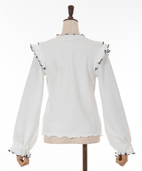 axes femme(アクシーズファム)の「ビジュー付配色フリルプルオーバー(Tシャツ/カットソー・レディース・ブルー/ホワイト/ラベンダー・FREE)」の17枚目の写真