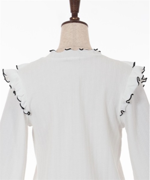 axes femme(アクシーズファム)の「ビジュー付配色フリルプルオーバー(Tシャツ/カットソー・レディース・ブルー/ホワイト/ラベンダー・FREE)」の21枚目の写真