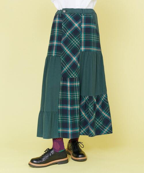 FRAPBOIS（フラボア）の「ビエラパッチ スカート（スカート・レディース・オレンジ/グリーン・1/0）」の2枚目の写真